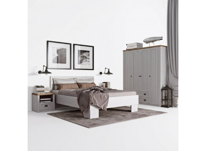 Bed Nachtkastje Kleerkast 4-delig Slaapkamer Set Design Art Deco Landhuis
