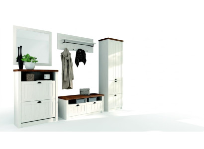 Garderobe Set Hout Opbergkast Deurgarderobe 5-delig Nieuw Hal Kapstok Entree Set