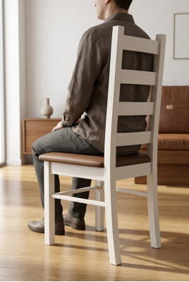 Klassieke landelijke gestoffeerde fauteuil met armleuning en stof voor één persoon.