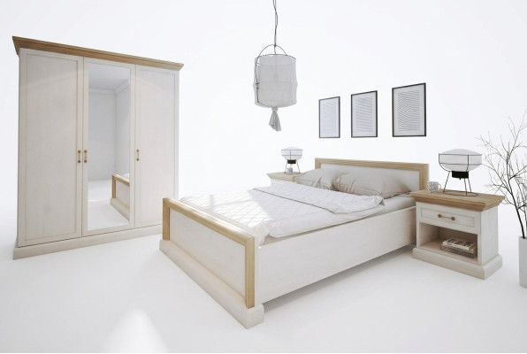 Slaapkamer set ontwerp Modern Luxe Bedden Bed Nachtkastje Kledingkast 4-delig
