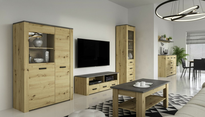 Woonkamer dressoir 2x vitrine 3-delige woonwand Nieuwe woonkamerset ontwerper  Woonkamer dressoir 2x vitrine 3-delige woonwand Nieuwe woonkamerset ontwerper