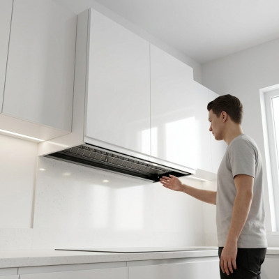 Wandhangkast voor servies Binnenkant muurkast Keuken Licht Keuken