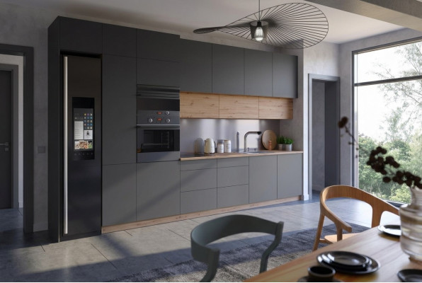 Moderne keukenreeks keukenschrank ontwerpmeubels op maat keukenblok grijs