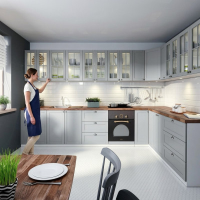 Ingebouwde keuken Design Keukens Glazen Kasten Onderkasten Design Hout Maatwerk
