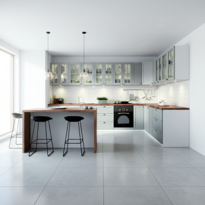 Ingebouwde keuken Design Keukens Glazen Kasten Onderkasten Design Hout Maatwerk
