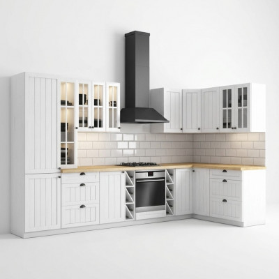 Keuken landhuisstijl rechte keukenkast onderkast bovenkast meubels op maat