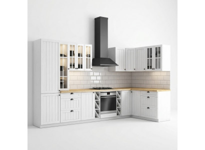 Keuken landhuisstijl rechte keukenkast onderkast bovenkast meubels op maat