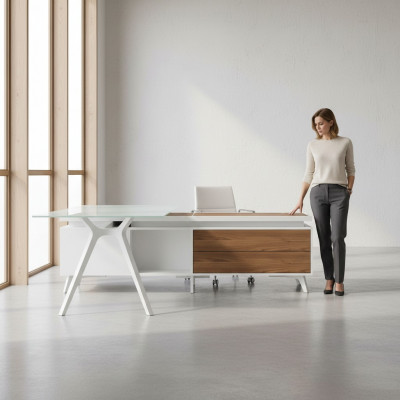 Hoekbureau Italiaanse tafel inrichting Frezza computermeubels tafel