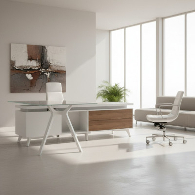 Hoekbureau Italiaanse tafel inrichting Frezza computermeubels tafel