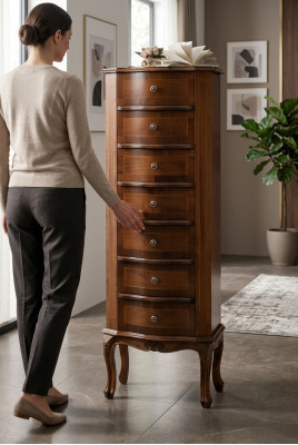 Ladenkast met 6 laden Aanrecht Houten dressoir Witte ladenkast Kast