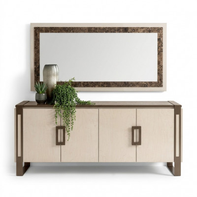 Edel ontwerp console houten spiegel dressoir dressoir kast 2-delige console tafel