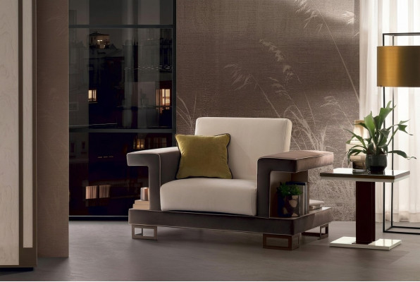 Sofa Ontwerp Stoel Bekleding Club Relax Nieuw Textiel Stof Lounge Televisie 1-Zits