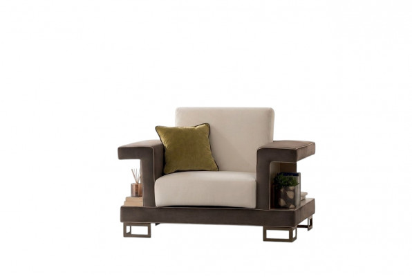 Sofa Ontwerp Stoel Bekleding Club Relax Nieuw Textiel Stof Lounge Televisie 1-Zits