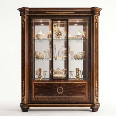 Vitrine kast Vitrines Woonkamer Show Kasten Ontwerp Rococo Barok Hout nieuw