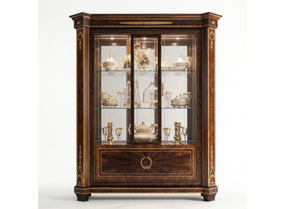 Vitrine kast Vitrines Woonkamer Show Kasten Ontwerp Rococo Barok Hout nieuw