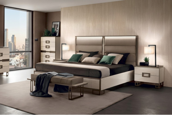 Bed 2x Bedside table 3-piece Bedroom set Design Modern Luxury Beds Furniture New
