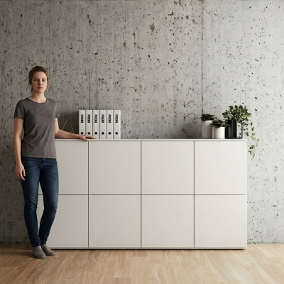 Ladenkast Dressoir Dressoir Hoge commode Ladenkast Wit Kast Woonkamer Hout Nieuw