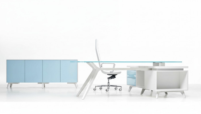 Kommode Modern Sideboard Blau Anrichte Schrank Aktenschrank Büro Glas Frezza Neu  Laden Modern Sideboard Blau Dressoir Kast Archiefkast Kantoor Glas Frezza Nieuw