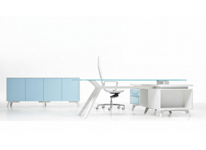 Kommode Modern Sideboard Blau Anrichte Schrank Aktenschrank Büro Glas Frezza Neu  Laden Modern Sideboard Blau Dressoir Kast Archiefkast Kantoor Glas Frezza Nieuw
