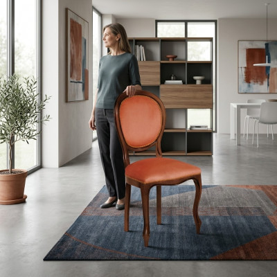 Stoel Bruin Design Woonkamer Eetkamer Hout Stoelen Bekleding Fauteuil Meubels Nieuw