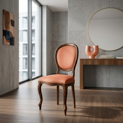 Stoel Bruin Design Woonkamer Eetkamer Hout Stoelen Bekleding Fauteuil Meubels Nieuw