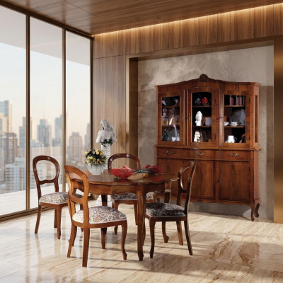 Dressoir Vitrine Dressoir Glazen Kast Kast Hout Massief Meubels Italië Glas