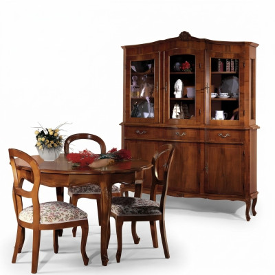Dressoir Vitrine Dressoir Glazen Kast Kast Hout Massief Meubels Italië Glas