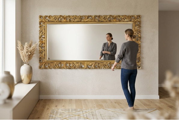 Italiaanse Klassieke Designer Spiegel Meubels Wandspiegel Hout - Model 1576
