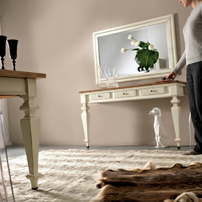 Ontwerp Consoletafel Kaptafel Make-uptafel Cosmetische tafel Spiegel Commode Kaptafels 2-delig.