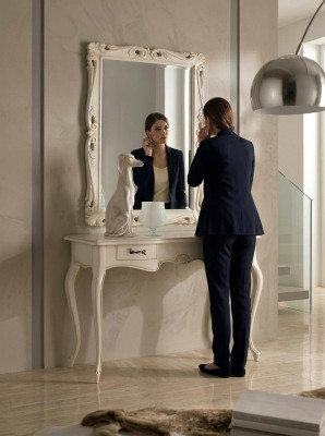 Kaptafel Kaptafel Cosmetische tafel met spiegelplanken consoles Nieuw