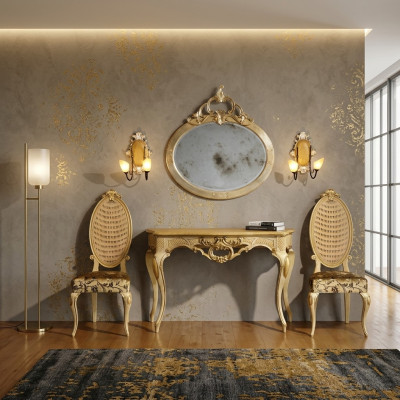 Console tafel dressoir met spiegel luxe klasse meubel set stijl modern 2-delig. Nieuw