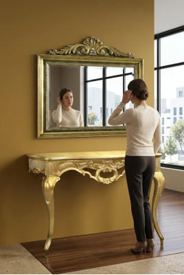 Console commode wandtafel Klassieke console console tafel met spiegel Luxe