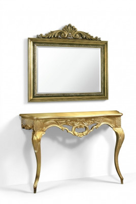 Console commode wandtafel Klassieke console console tafel met spiegel Luxe