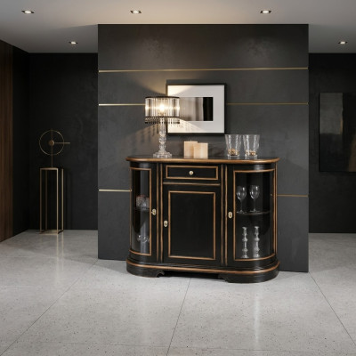 Vitrine kast Klassieke vitrines Woonkamer meubel Massieve kasten dressoir