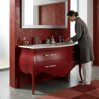 Badkamermeubel onderkast badkamerkast Rood 175cm kast Badkamermeubels Hangend Bad Nieuw