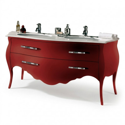 Badkamermeubel onderkast badkamerkast Rood 175cm kast Badkamermeubels Hangend Bad Nieuw