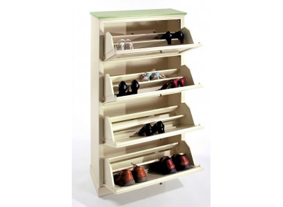 Schoenenkast 4-vaks dressoir Houten massief meubilair Schoenopberger Schoenenrek Plank Nieuw