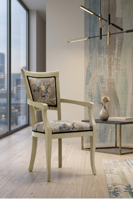 Eetkamerstoel Art Deco Armleuning Eetkamerstoelen Design Textiel Luxe Multicolor