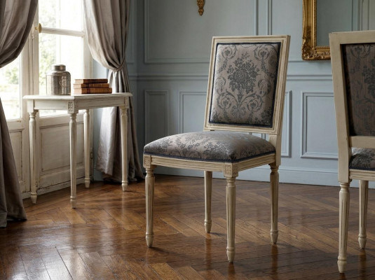 Stoel eetkamerstoel hout stof eetkamerstoelen design fauteuil bruin nieuw leuning