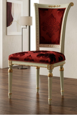 Luxe stoel Rode fauteuil Eetkamer Designer houten meubels Witte stoel zonder armleuning
