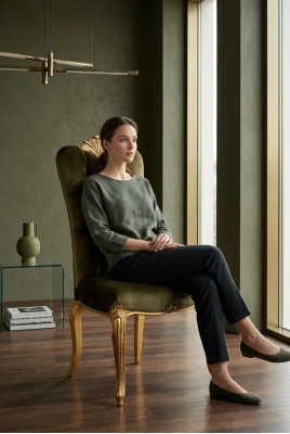 Ontwerper Lehn Stoel Luxe Eetkamer 1x Stoel Stoelen Bekleding Textiel Modern