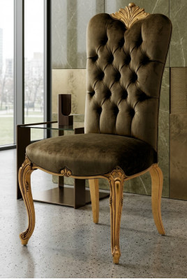 Ontwerper Lehn Stoel Luxe Eetkamer 1x Stoel Stoelen Bekleding Textiel Modern