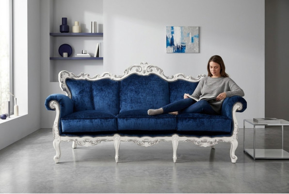 Textiel Bank Bank Beklede Bank 3-Zits Banken Sofa's Art Deco Driezits Nieuw