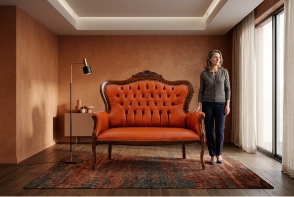 Art deco tweezitsbank Nieuwe bank 2-zits designbanken gestoffeerde banken textiel relax