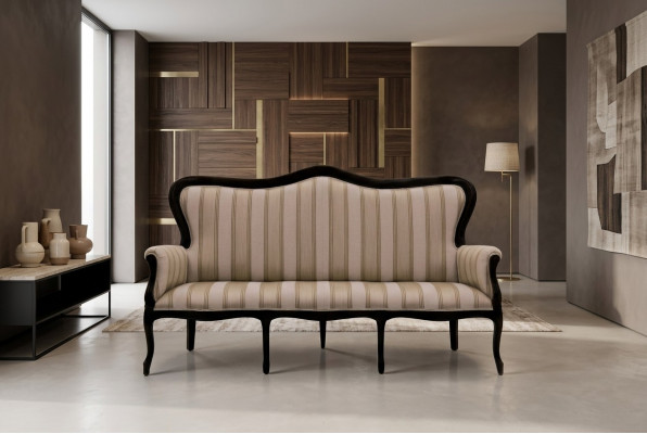 Ontwerp driezits bank gestoffeerde bank Art Deco 3-zits bank meubels bruine stoel