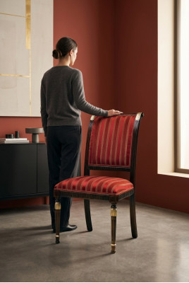 Stoel Zitkussen Stoel Italië Luxe Eetkamerstoelen Textiel Hout 1x Armstoel