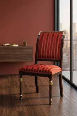 Stoel Zitkussen Stoel Italië Luxe Eetkamerstoelen Textiel Hout 1x Armstoel
