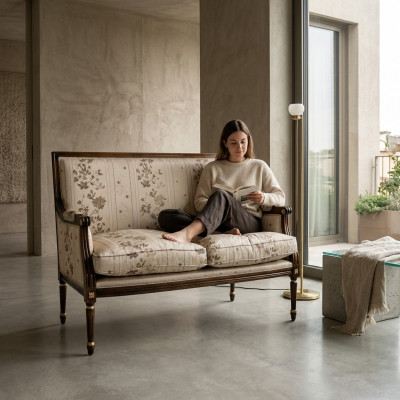 Bank Tweezitsbank Klassiek Nieuw Bekleding Textiel Banken Stoffen Bank