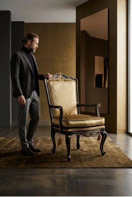 Stoelen Woonkamer Eetkamer Fauteuil Beklede Stoel Armleuning Troon Fauteuil Stoel