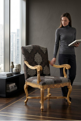 Woonkamer Eetkamer Fauteuil Gestoffeerde stoel Armleuning Luxe fauteuil Stoel Stoelen